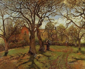  trees Art Painting - chestnut trees louveciennes spring 1870 Camille Pissarro